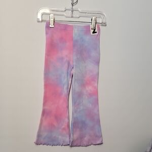 Cotton On Tie-Dye Flare Kids Leggings - Pink & Purple